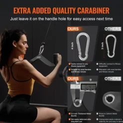 VEVOR LAT Pulldown Attachments, Cable Machine Rowing T-bar V-bar 7 Set, Tricep Pull Down Bar, Back Strength Training Rubber Coated Handle Grip, Bicep Curl Tricep Lat Pulldown Bar for Home Gym Fitness
