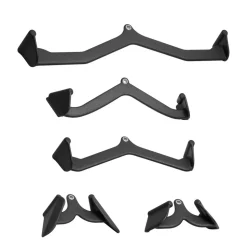 VEVOR LAT Pulldown Attachments, Cable Machine Rowing T-bar V-bar 5 Set, Tricep Pull Down Bar, Back Strength Training Rubber Coated Handle Grip, Bicep Curl Tricep Lat Pulldown Bar for Home Gym Fitness