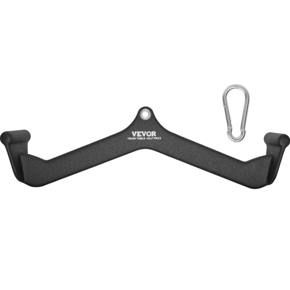 VEVOR LAT Pulldown Attachment, Cable Machine Rowing V-bar Attachment, Tricep Pull Down Bar, Back Strength Training Rubber Coated Handle Grip, Bicep Curl Tricep Lat Pulldown Bar for Home Gym Fitness