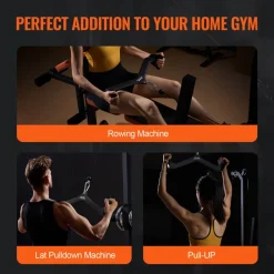 VEVOR LAT Pulldown Attachment, Cable Machine Rowing V-bar Attachment, Tricep Pull Down Bar, Back Strength Training Rubber Coated Handle Grip, Bicep Curl Tricep Lat Pulldown Bar for Home Gym Fitness