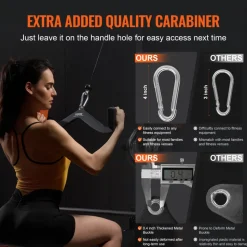 VEVOR LAT Pulldown Attachment, Cable Machine Rowing V-bar Attachment, Tricep Pull Down Bar, Back Strength Training Rubber Coated Handle Grip, Bicep Curl Tricep Lat Pulldown Bar for Home Gym Fitness