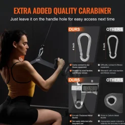 VEVOR LAT Pulldown Attachment, Cable Machine Rowing V-bar Attachment, Tricep Pull Down Bar, Back Strength Training Rubber Coated Handle Grip, Bicep Curl Tricep Lat Pulldown Bar for Home Gym Fitness