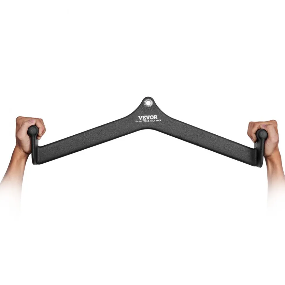 VEVOR LAT Pulldown Attachment, Cable Machine Rowing V-bar Attachment, Tricep Pull Down Bar, Back Strength Training Rubber Coated Handle Grip, Bicep Curl Tricep Lat Pulldown Bar for Home Gym Fitness