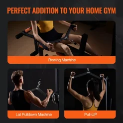 VEVOR LAT Pulldown Attachment, Cable Machine Rowing V-bar Attachment, Tricep Pull Down Bar, Back Strength Training Rubber Coated Handle Grip, Bicep Curl Tricep Lat Pulldown Bar for Home Gym Fitness