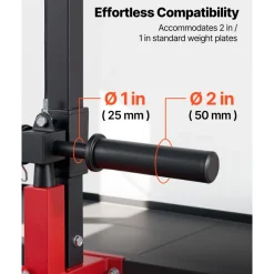 VEVOR LAT Pull Down Machine, 2-in-1 Row Cable Machine, Cable Machines Home Gym with 3-Level Adjustable Seat, 4-Level Adjustable Foam Roller, Load 500 lbs Lat Tower for Back, Chest, Tricep, Black Red