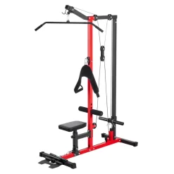 VEVOR LAT Pull Down Machine, 3-in-1 Row Cable Machine, Cable Machines Home Gym with 3-Level Adjustable Seat, 4-Level Adjustable Foam Roller, Load 400 lbs Lat Tower for Back, Chest, Tricep, Black