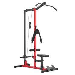 VEVOR LAT Pull Down Machine, 3-in-1 Row Cable Machine, Cable Machines Home Gym with 3-Level Adjustable Seat, 4-Level Adjustable Foam Roller, Load 400 lbs Lat Tower for Back, Chest, Tricep, Black