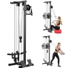 VEVOR LAT Pull Down Machine, 3-in-1 Row Cable Machine, Cable Machines Home Gym with 18-Level Height Adjustment, Wall-Mount Design, Load 500 lbs Lat Tower for Full-Body Workouts, Single-Arm Training