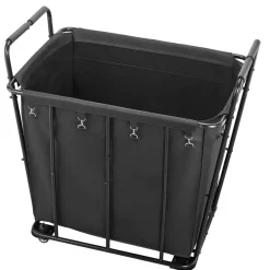 VEVOR Laundry Cart, Rolling Grocery Utility Cart with Waterproof Liner & Swivel Wheels, 260 LBS Large Load Capacity, Heavy Duty Shopping Basket for Laundry, Shopping, Camping, Grocery, Luggage, Black