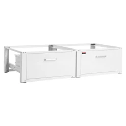 VEVOR Laundry Pedestal, 14 in Height, Washer and Dryer Pedestals with Drawer, 700 lbs Weight Load Capacity, Non-Slip Feet, Heavy-duty Steel Washing Machine Stand Universal Fit, White, 2 Pack