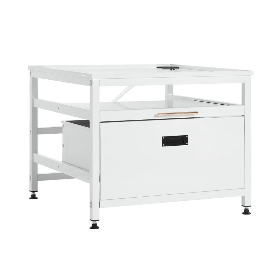 VEVOR Laundry Pedestal, 23 in Height, 29 x 29 in Washer and Dryer Pedestals with Pull-out Tray and Storage Space, 700 lbs Load Capacity, Non-Slip Feet Washing Machine Stand Universal Fit, White
