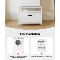 VEVOR Laundry Pedestal, 23 in Height, 29 x 29 in Washer and Dryer Pedestals with Pull-out Tray and Storage Space, 700 lbs Load Capacity, Non-Slip Feet Washing Machine Stand Universal Fit, White