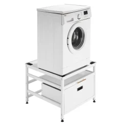 VEVOR Laundry Pedestal, 23 in Height, 29 x 29 in Washer and Dryer Pedestals with Pull-out Tray and Storage Space, 700 lbs Load Capacity, Non-Slip Feet Washing Machine Stand Universal Fit, White