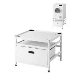 VEVOR Laundry Pedestal, 23 in Height, 29 x 29 in Washer and Dryer Pedestals with Pull-out Tray and Storage Space, 700 lbs Load Capacity, Non-Slip Feet Washing Machine Stand Universal Fit, White