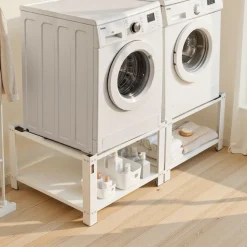 VEVOR Laundry Pedestal, 16.1 in Height, 27.5 x 27.5 in Washer and Dryer Pedestals with Storage Shelf, 700 lbs Load Capacity, Non-Slip Feet, Washing Machine Stand Universal Fit, White, 2 Pack