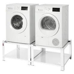 VEVOR Laundry Pedestal, 16.1 in Height, 27.5 x 27.5 in Washer and Dryer Pedestals with Storage Shelf, 700 lbs Load Capacity, Non-Slip Feet, Washing Machine Stand Universal Fit, White, 2 Pack