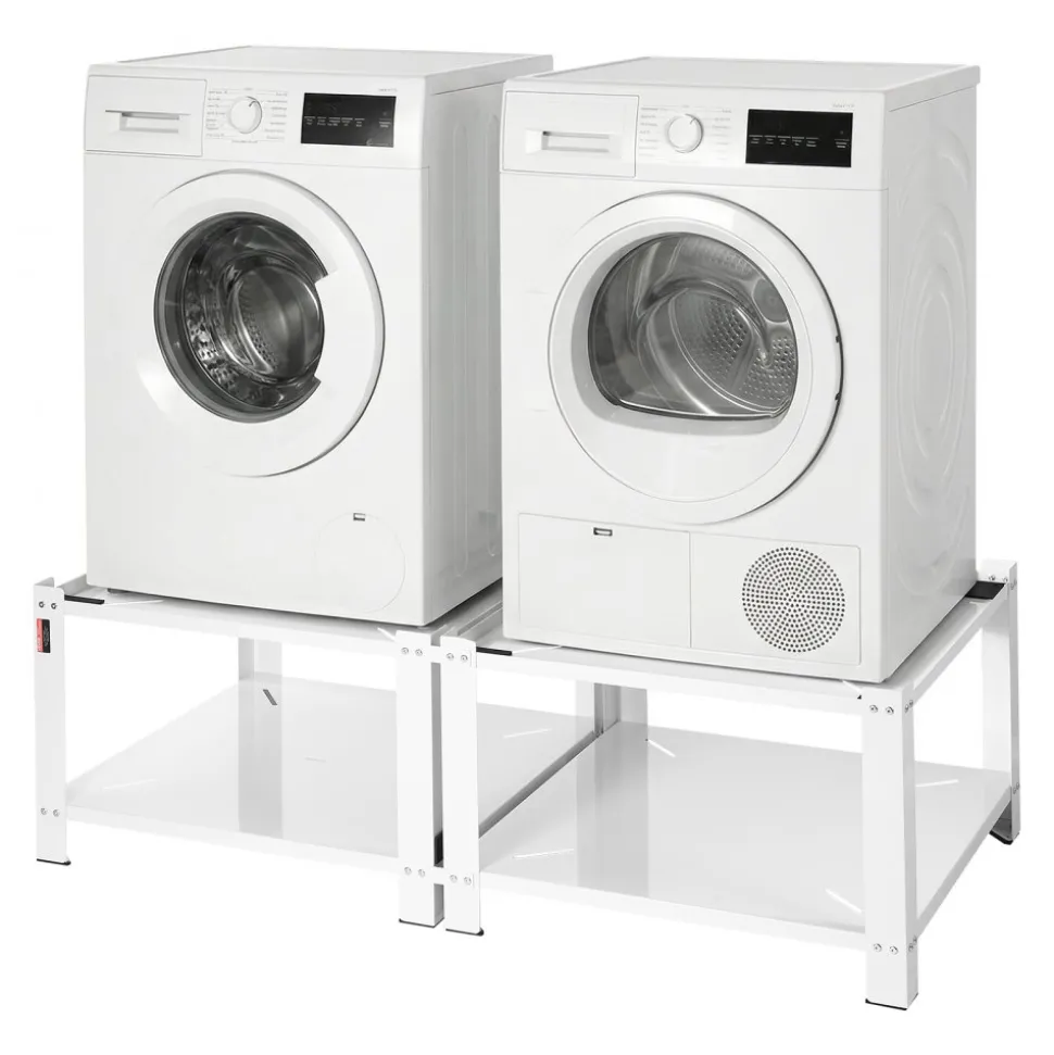VEVOR Laundry Pedestal, 16.1 in Height, 27.5 x 27.5 in Washer and Dryer Pedestals with Storage Shelf, 700 lbs Load Capacity, Non-Slip Feet, Washing Machine Stand Universal Fit, White, 2 Pack