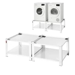 VEVOR Laundry Pedestal, 16.1 in Height, 27.5 x 27.5 in Washer and Dryer Pedestals with Storage Shelf, 700 lbs Load Capacity, Non-Slip Feet, Washing Machine Stand Universal Fit, White, 2 Pack