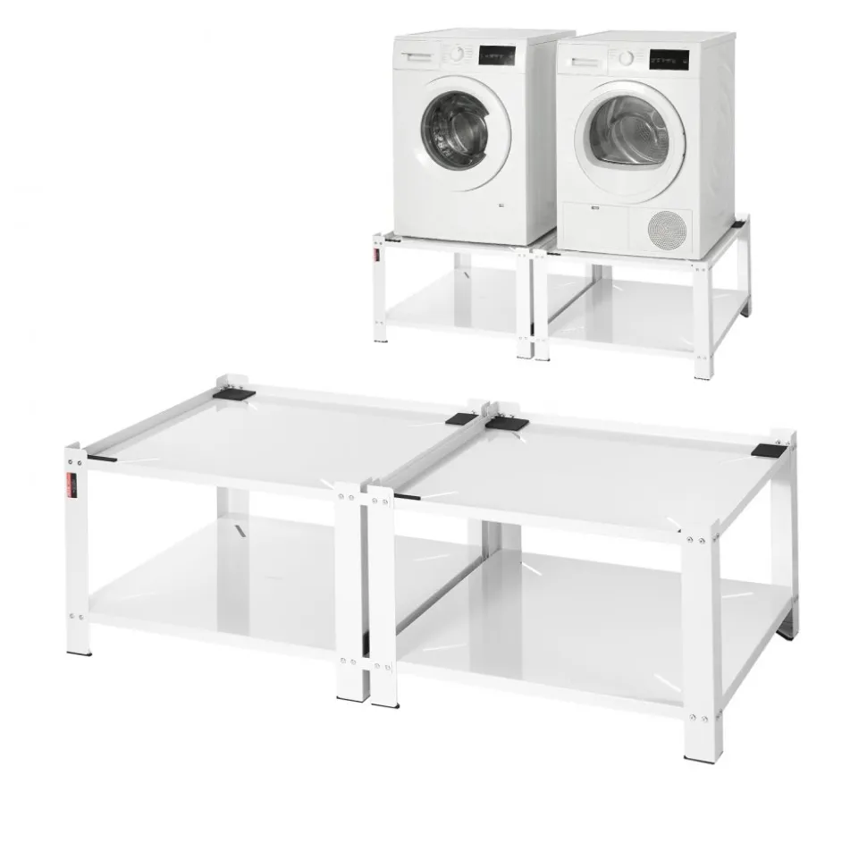 VEVOR Laundry Pedestal, 16.1 in Height, 27.5 x 27.5 in Washer and Dryer Pedestals with Storage Shelf, 700 lbs Load Capacity, Non-Slip Feet, Washing Machine Stand Universal Fit, White, 2 Pack