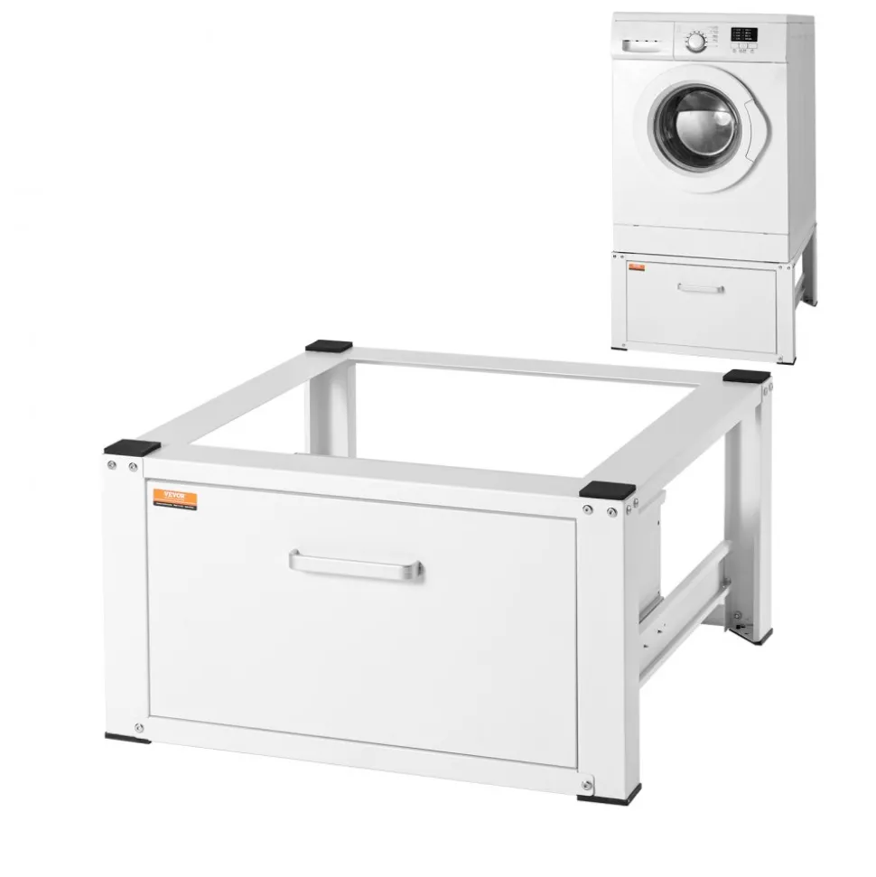 VEVOR Laundry Pedestal 27" Wide 14.4" Height, Washer And Dryer Base Stand Platform Universal Fit 660lbs Capacity, Heavy Duty Multi-Functional Base for Washing Machine with Drawer & Rich Accessories