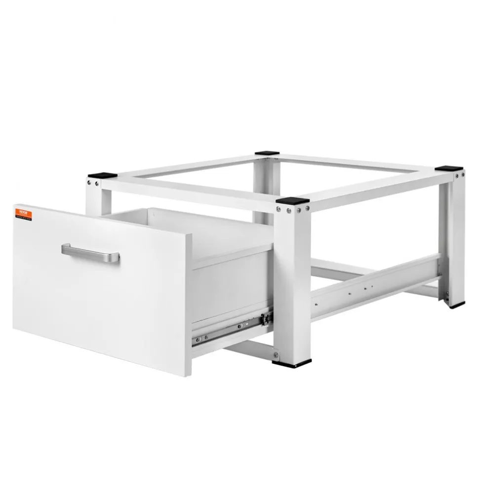 VEVOR Laundry Pedestal 27" Wide 14.4" Height, Washer And Dryer Base Stand Platform Universal Fit 660lbs Capacity, Heavy Duty Multi-Functional Base for Washing Machine with Drawer & Rich Accessories