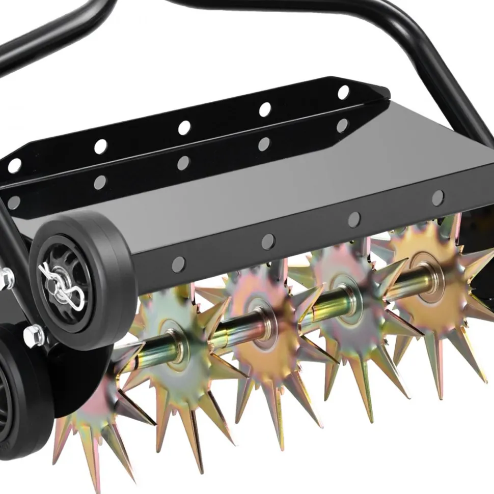 VEVOR Lawn Aerator, 18 in Manual Push Spike Aerator with 4 Wheels & Handle, Heavy Duty Grass Aerators, Supports 40 lbs Added Weight, Rolling Lawn Aeration Tool for Garden Yard Aeration Soil Health