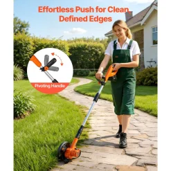 VEVOR Lawn Edger, 8.8-inch Blade Length, Battery Powered Cordless Edger Lawn Tool, with 3-Position Blade Depth, 4000 mAh Battery and Charger Included, for Lawns, Driveways, Yards, and Sidewalk Edges