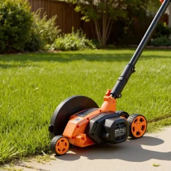 VEVOR Lawn Edger, 8-inch Blade Length, 12 Amp Electric Edger Lawn Tool, 4000 RPM, with 3-Position Blade Depth, 65 Mn, Pivoting Handle, Dual Wheels, for Lawns, Driveways, Yards, and Sidewalk Edges