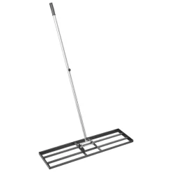 VEVOR Lawn Leveling Rake, Lawn Leveler with 83.9 in Handle, 36x10 in Ground Plate, Rust-Resistant Carbon Steel Soil Leveler, 3 Heights Adjustable, Effort Saving Lawn Leveling Tool for Yard Golf Court