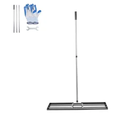 VEVOR Lawn Leveling Rake, Lawn Leveler with 83.9 in Handle, 36x10 in Ground Plate, Rust-Resistant Carbon Steel Soil Leveler, 3 Heights Adjustable, Effort Saving Lawn Leveling Tool for Yard Golf Court