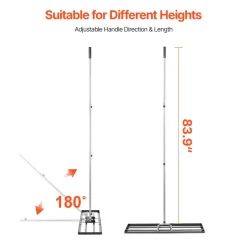 VEVOR Lawn Leveling Rake, Lawn Leveler with 83.9 in Handle, 36x10 in Ground Plate, Rust-Resistant Carbon Steel Soil Leveler, 3 Heights Adjustable, Effort Saving Lawn Leveling Tool for Yard Golf Court