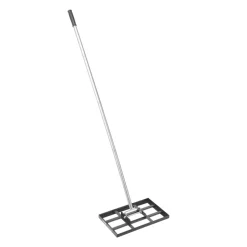 VEVOR Lawn Leveling Rake, Lawn Leveler with 78 in Handle, 17x10 in Ground Plate, Rust-Resistant Carbon Steel Soil Leveler, 5 Heights Adjustable, Effort Saving Lawn Leveling Tool for Yard Golf Court