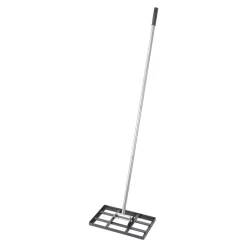 VEVOR Lawn Leveling Rake, Lawn Leveler with 78 in Handle, 17x10 in Ground Plate, Rust-Resistant Carbon Steel Soil Leveler, 5 Heights Adjustable, Effort Saving Lawn Leveling Tool for Yard Golf Court