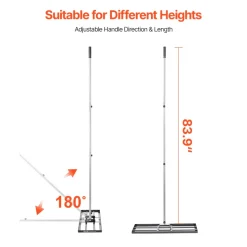 VEVOR Lawn Leveling Rake, Lawn Leveler with 83.9 in Handle, 30x10 in Ground Plate, Rust-Resistant Carbon Steel Soil Leveler, 3 Heights Adjustable, Effort Saving Lawn Leveling Tool for Yard Golf Court