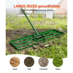 VEVOR Lawn Leveling Rake, 48"x10" Level Lawn Tool, Heavy-duty Lawn Leveler with 78" Steel Extended Handle, Yard Leveling Rake Suit for Garden, Golf Lawn, Farm