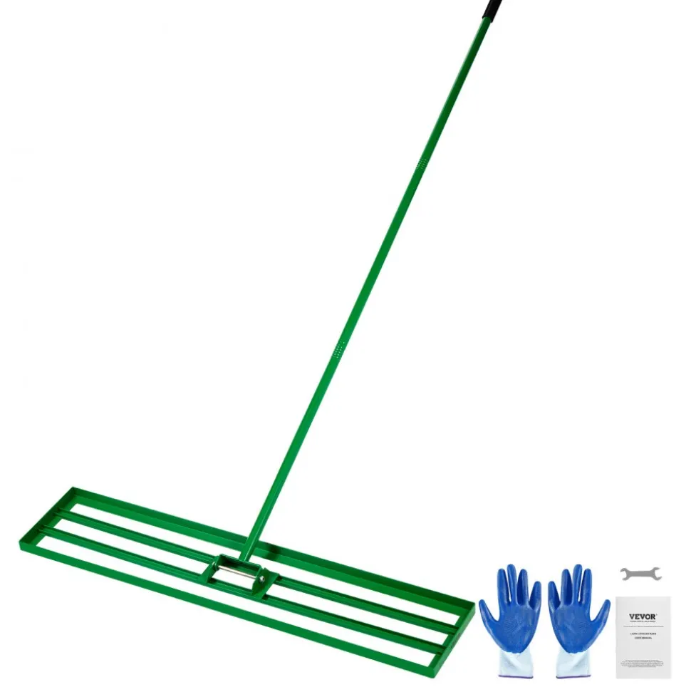 VEVOR Lawn Leveling Rake, 48"x10" Level Lawn Tool, Heavy-duty Lawn Leveler with 78" Steel Extended Handle, Yard Leveling Rake Suit for Garden, Golf Lawn, Farm
