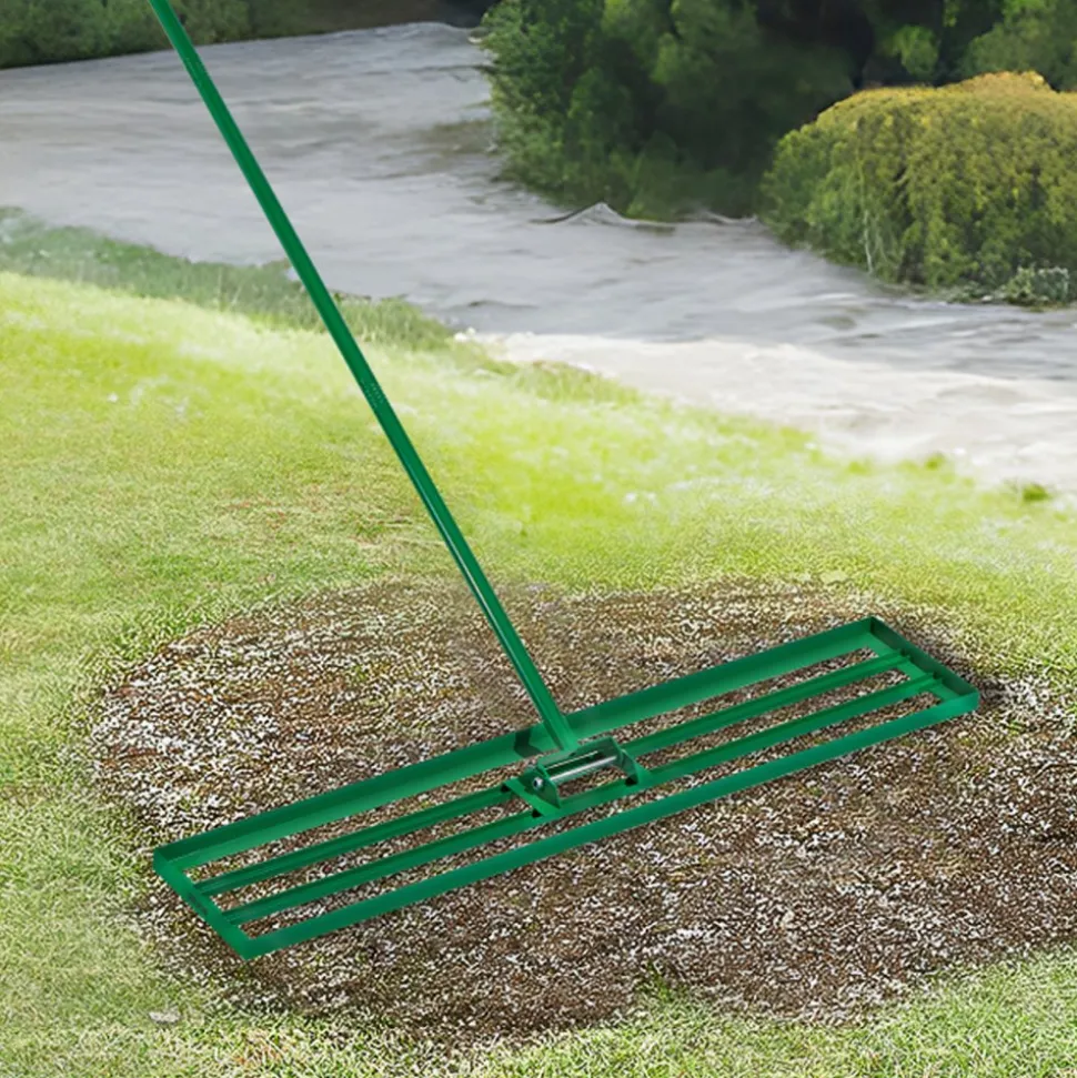 VEVOR Lawn Leveling Rake, 48"x10" Level Lawn Tool, Heavy-duty Lawn Leveler with 78" Steel Extended Handle, Yard Leveling Rake Suit for Garden, Golf Lawn, Farm