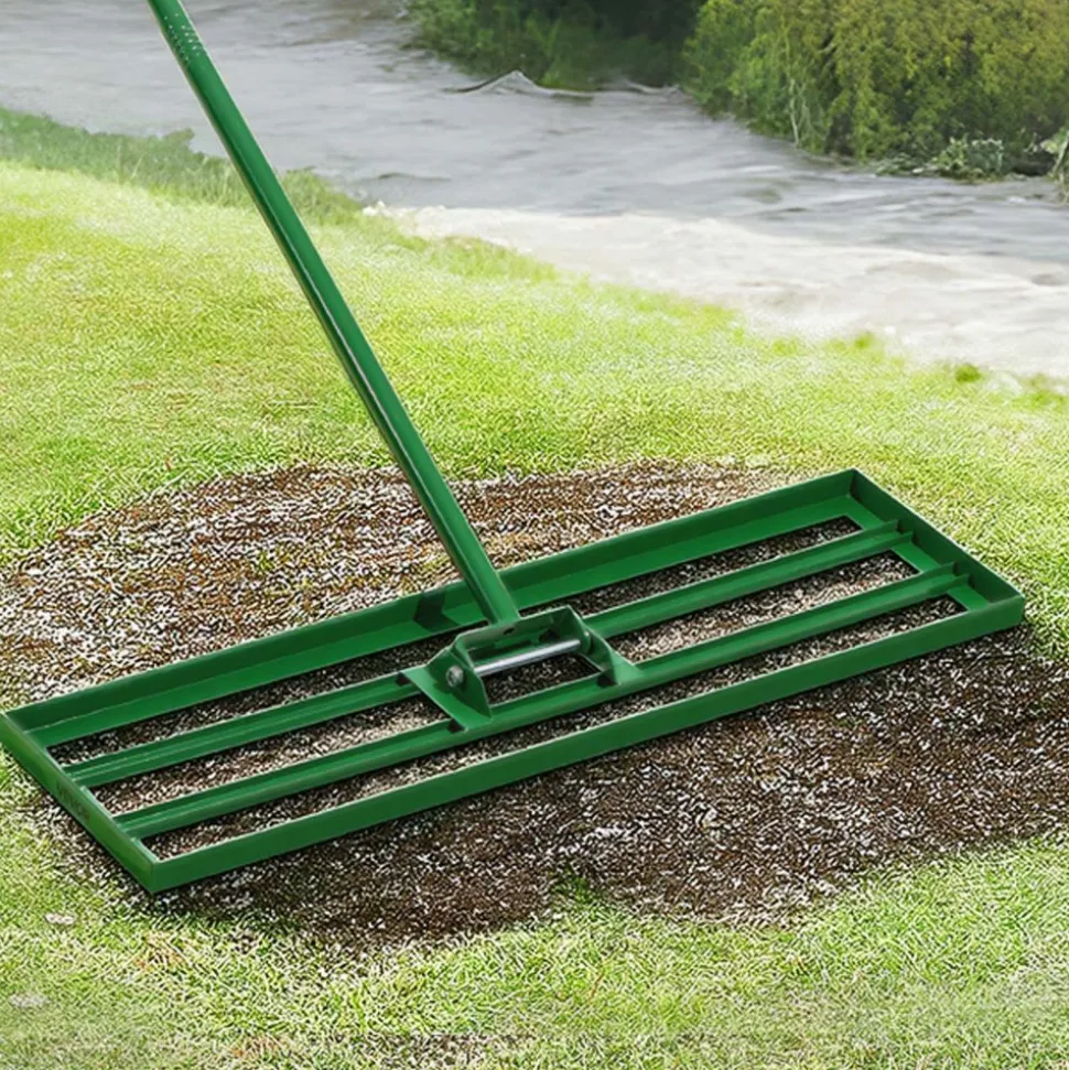 VEVOR Lawn Leveling Rake, 36"x10" Level Lawn Tool, Heavy-duty Lawn Leveler with 78" Steel Extended Handle, Yard Leveling Rake Suit for Garden, Golf Lawn, Farm