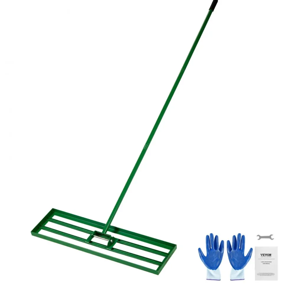 VEVOR Lawn Leveling Rake, 36"x10" Level Lawn Tool, Heavy-duty Lawn Leveler with 78" Steel Extended Handle, Yard Leveling Rake Suit for Garden, Golf Lawn, Farm