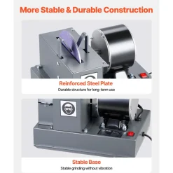 VEVOR Lawn Mower Blade Sharpener, 1/3HP Lawnmower Blades Grinder with 7" Ceramic Grinding Wheel, 30° or 40° Blade Sharpening Machine for High Lift, Low Lift, Gator & Flat Blades