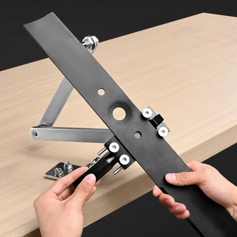 VEVOR Lawn Mower Blade Sharpener and Balancer, 15° - 45° Adjustable Lawnmower Blade Sharpening Tool with 4 Adapter Pins, Ball Bearings & 25mm Enlarged Handle, Compatible with Most Angle Grinders