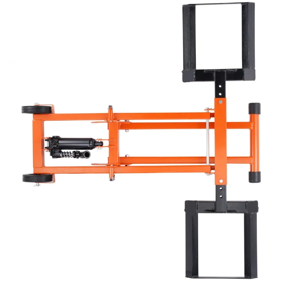 VEVOR Lawn Mower Lift with Hydraulic Jack, 500 Lbs Weight Capacity, Solid Carbon Steel Lawn Mower Lift, Adjustable Movable Lawn Lifter for Riding Tractors and Zero Turn Lawn Mowers, Orange