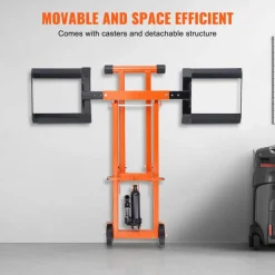 VEVOR Lawn Mower Lift with Hydraulic Jack, 500 Lbs Weight Capacity, Solid Carbon Steel Lawn Mower Lift, Adjustable Movable Lawn Lifter for Riding Tractors and Zero Turn Lawn Mowers, Orange