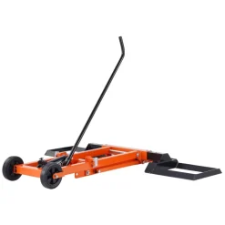 VEVOR Lawn Mower Lift with Hydraulic Jack, 500 Lbs Weight Capacity, Solid Carbon Steel Lawn Mower Lift, Adjustable Movable Lawn Lifter for Riding Tractors and Zero Turn Lawn Mowers, Orange