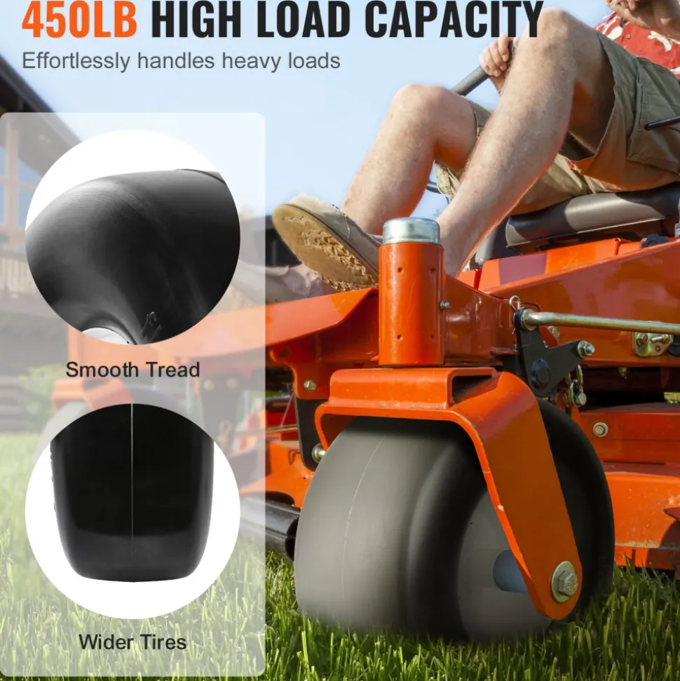 VEVOR Lawn Mower Tires with Rim, 13x5-6" Tubeless Tractor Tires, 2-Pack Tire and Wheel Assembly, Flat-free PU Tires, 3.25"-5.9" Centered Hub, 3/4" Bushing Size, 20 PCS Adapter for Lawn Mowers Tractors