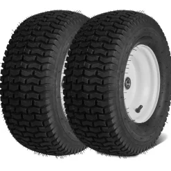 VEVOR Lawn Mower Tires with Rim, 16x6.5-8" Tubeless Tractor Tires, 2-Pack Tire and Wheel Assembly, Turf Pneumatic Tires, 3" Offset Hub, 3/4" Bushing Size, 16 PCS Adapters for Riding Mower Lawn Tractor