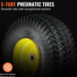VEVOR Lawn Mower Tires with Rim, 15x6-6