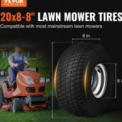 VEVOR Lawn Mower Tires with Rim, 20x8-8
