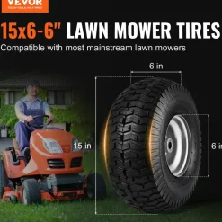 VEVOR Lawn Mower Tires, 15x6-6