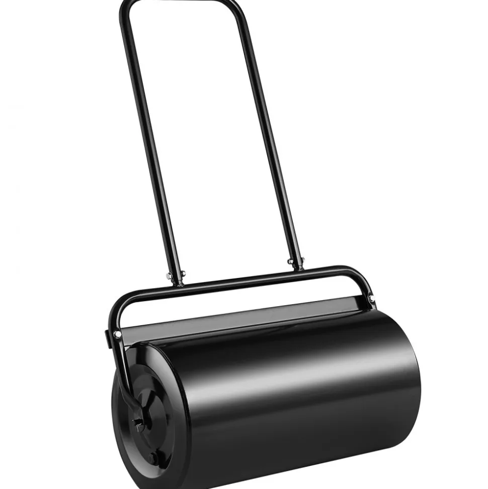 VEVOR Lawn Roller, 17 Gallon Sand/Water Filled Yard Roller, Steel Sod Roller with Easy-turn Plug and U-Shaped Ergonomic Handle for Convenient Push and Pull, for Lawn, Garden, Farm, Park, Black